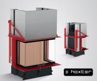 HOXTER tűztér fekete/szálcsiszolt inox terhelhető beépítőkeret